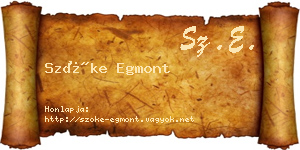 Szőke Egmont névjegykártya